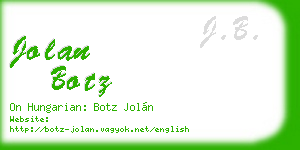 jolan botz business card