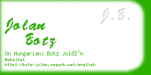 jolan botz business card